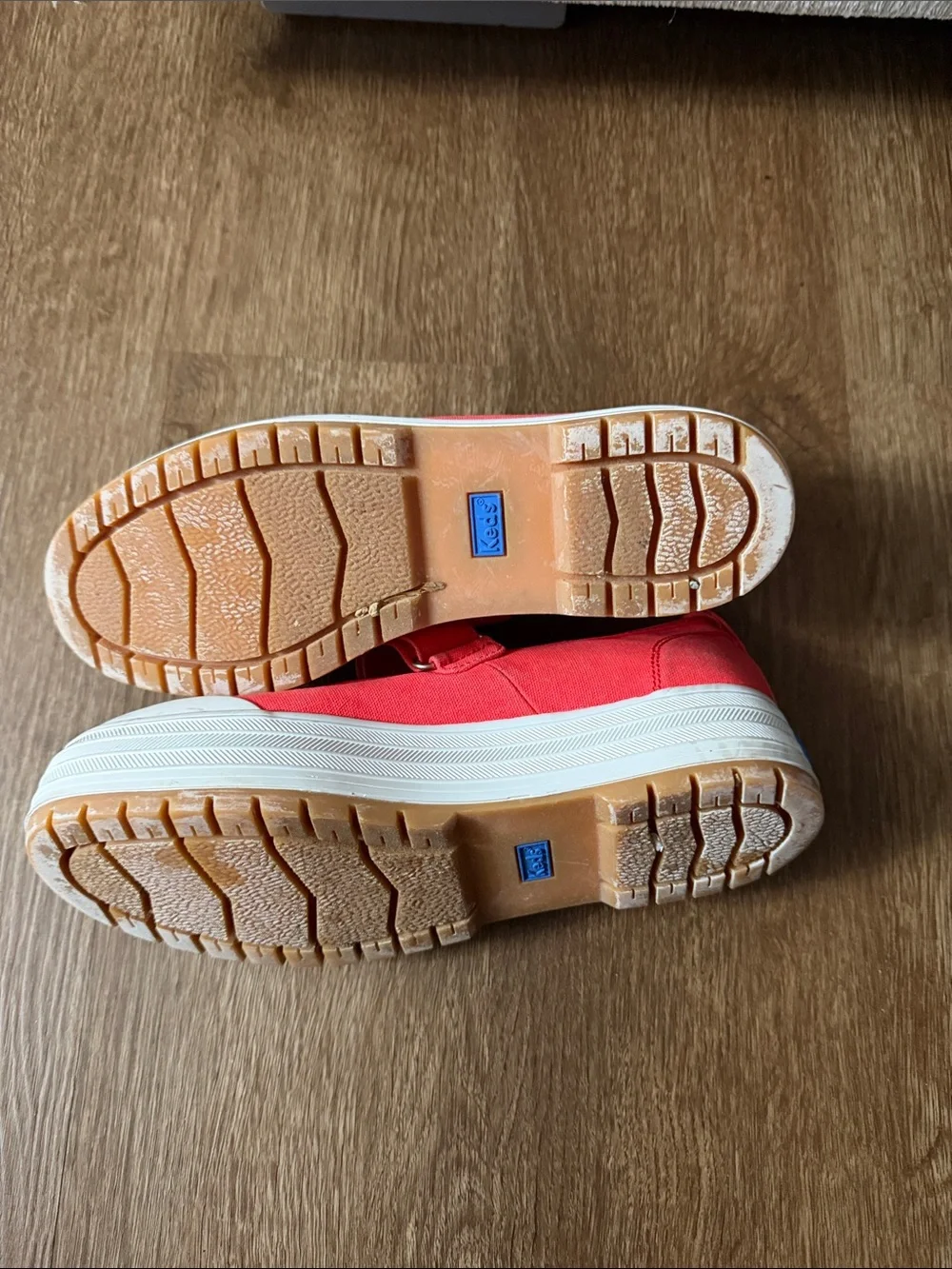 Keds women’s Mary Jane Canvas Sneaker in Coral Red 7.5